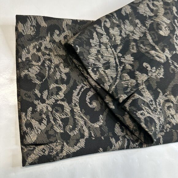 Chicos Ponte Knit Slim Ankle Pant 1 (US 8/Med) Tan Floral Shimmer Slimming EUC - Picture 9 of 9